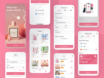 Beauty Product Shop App app ui beauty beauty product cosmetic cosmetics product e shop ecommerce facial ios app mobile app natural online shop product design products shopify shopping app ui ux ui ux design uiux designer