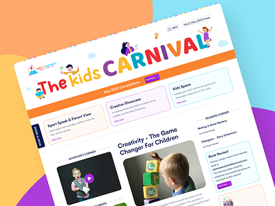 A Blog like Newspaper for Kids! 🧸 blog blog design blog page competition design kids newspaper trending ui uidesign uiux uxui website