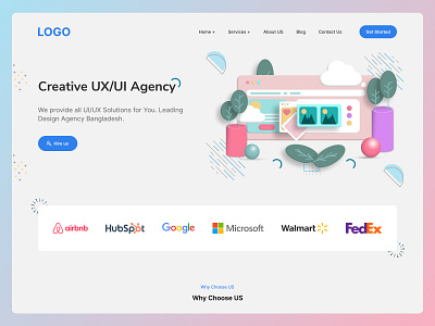 UX/UI Agency Website UI Design Concept. 2022 3d adobe photoshop adobexd agency app branding design figma graphic design illustration landing page logo mobile ui ux uxui website