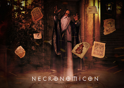 NECRONOMICON art artwork book dead deadite design horror image lovecraft photomanipulation photoshop photoshop art sorceror