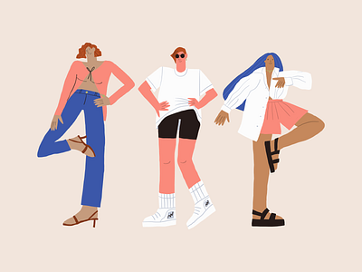 Street fashion adobe fresco art blog blogger character cute fashion girl illustration illustrator look outfit people street summer urban vector woman