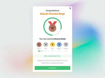 Modal academy achievement card course dashboard design invoice medal modal purchase ui