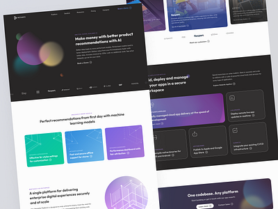 Artificial Intelligence Tools Website advanteges ai ai tools ai website cta dark dark theme glassmorphism it it technology it website technology testimonials ui ui design uiux ux web design website