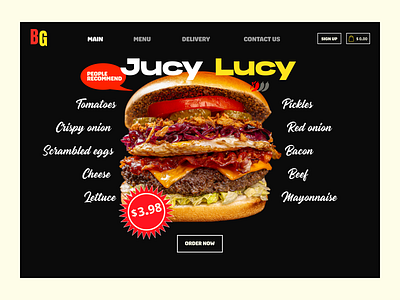 Burger main page burger challenge figma food makeevaflchallenge makeevaflchallenge10 ui ux