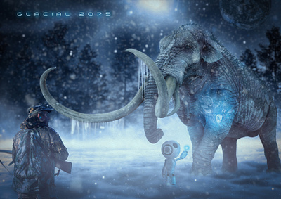 GLACIAL 2075 art artwork design glacial graphic design image logo mammoth photomanipulation photoshop photoshop art scifi surreal