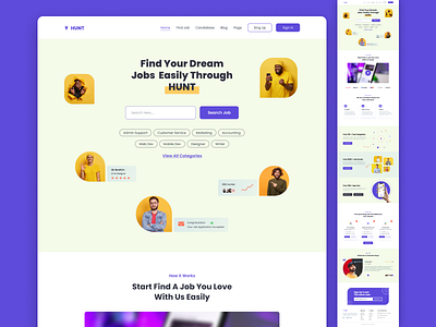 Job Hunting Website clean creative design designer designsolutions dribbble flatdesign modern professional ui uitrends ux website