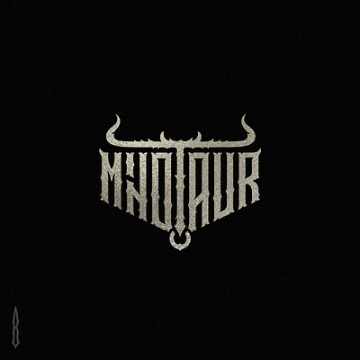 Minotaur bull centaur gothic gothic logo greek legends greek mythology horns legend lettering logotype minotauer mithology satyr typography