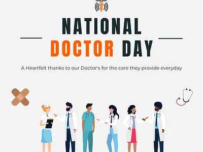 Happy National Doctor's Day Omneelab eWMS animation branding design graphic design illustration logo typography ui ux vector