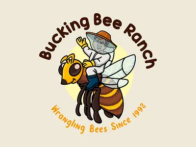 Buckin' Bee Ranch bee bee design bee logo beekeeper beekeeper design beekeeper logo branding character design design graphic design honey honey design honey logo illustration logo logo design ui ux vector