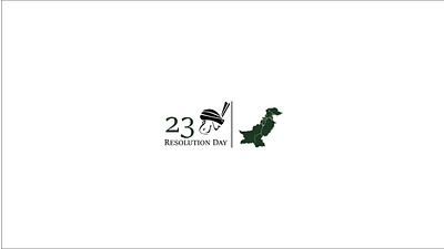 Resolution Day design illustrator logo pakistan typography