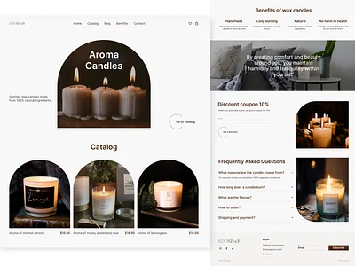 Web Design for Candles Store aroma beauty candel candles catalog design desktop figma home interior logo minimal online shop product shop typography ui ux web website