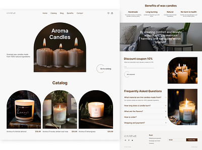 Web Design for Candles Store aroma beauty candel candles catalog design desktop figma home interior logo minimal online shop product shop typography ui ux web website