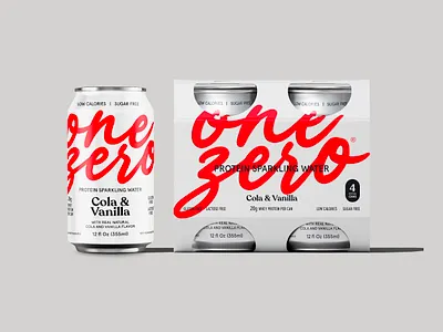 Onezero protein sparkling water branding design graphic design logo made in italy minimal pack packaging vector