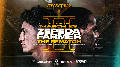 ZEPEDA vs FARMER "The Rematch" Fight Poster agency boxing branding cancun design graphic design photoshop sports