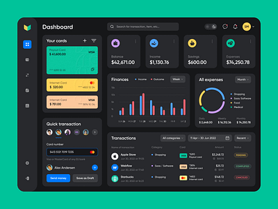 Banking App Dashboard admin app banking card chart dashboard data design finance fintech graph interface sidebar stats ui user epxerience user interface ux web web design
