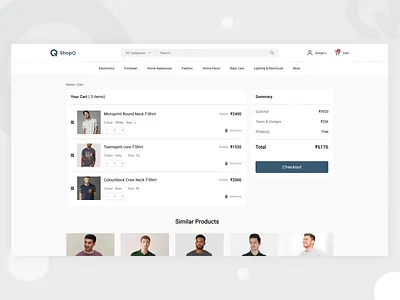 ShopQ - Cart page | Shopping website amazon applogiq cart checkout e commerce flipkart product shop shopping shopq ui