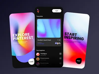 Re-design Pinterest - Mobile App best shot bestshot branding design illustration landing page logo ui uiux vector