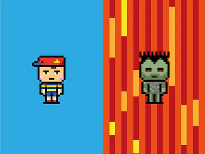 NFT Pixel Art Kid & Zombie character design crypto illustration illustrator nft pixel pixel art