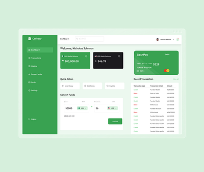 Fintech Web Application design ui ux