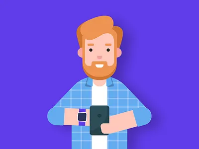 Ozcar beard branding ginger graphic design illustration illustrator man ozcar smartphone vector violet