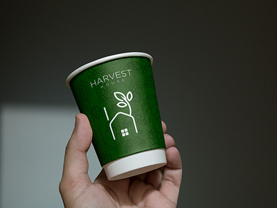 Harvest House - Coffee Cup Design app branding business card cap design coffee cup complimentary slip cup cup design design envelope graphic design icon illustration letterhead logo merch merch design merchandize typography vector