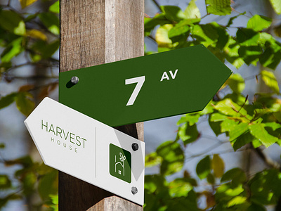 Harvest House - Sign Board agriculture app branding business card cap design complimentary slip design eco friendly envelope graphic design greens icon illustration letterhead logo minimal signs street sign typography vector