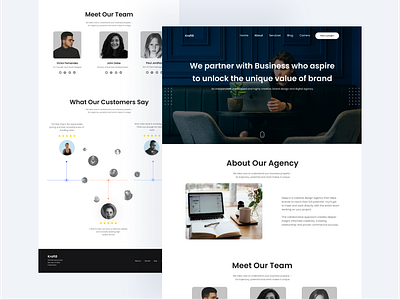 Digital Agency About Us Page about us page agency design digital agency header hero section home page illustration landing page logo minimal modern design testimonials ui ui design uiux web web design webpage website
