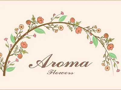 Aroma Flowers: Logo Design for a flower shop design flat icon illustration logo logochallenge logodesign vector
