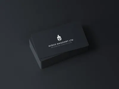 Midas Masonry Construction / Brickwork Logo Design brand branding business card business card design construction logo dark branding design logo logo design logo mark minimal monochrome monochrome logo vector