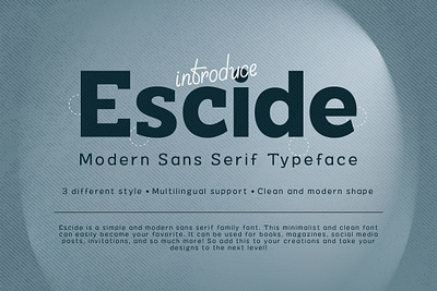 Free Download! Escide - Modern Sans Serif Typeface 3d animation books branding design displayfont font freedownload freefont graphic design illustration invitation lettering logo magazine motion graphics posterfont typeface typography ui