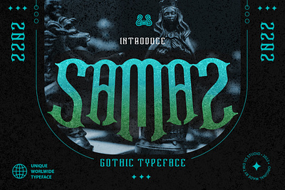 Free Download ! Samaz - Gothic Vintage Typeface design display displayfont font freedownload freefont gothic illustration lettering logo movie music poster posterdesign posterfont typeface typography