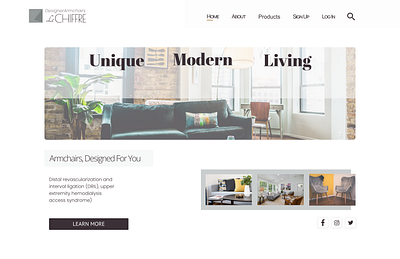 Udemy Project - Le Chiffre Designer Armchairs | Landing Page design graphic design instructor led project minimal ui ux ux design web