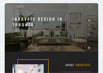 ARCHITECT - Interior Landing Page Hero architect architecture bathroom bedroom ecommerce furniture home decoration home page homedecor interior interior agency interior design interior landing page hero interiors landing page hero property real estate restroom ui website design