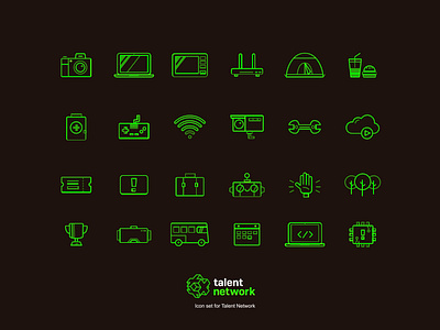 TALENT NETWORK icon set branding design graphic design icons illustratio illustration ui vector