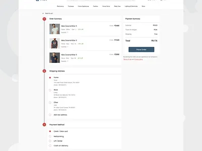 ShopQ - Checkout page | Shopping website amazon applogiq cart checkout e commerce flipkart order payment place order product shipping shopping shopq ui