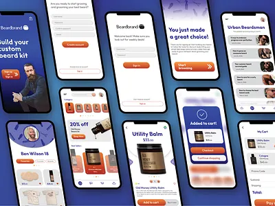 Beardbrand UI Concept App Design app design beard beardbrand branding creative design graphic design illustration ui