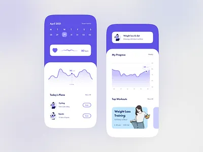 Fitness App Design calories counter clean fintech fintech app design flat food app health care minimal nutrition nutrition app ui ux weight workout