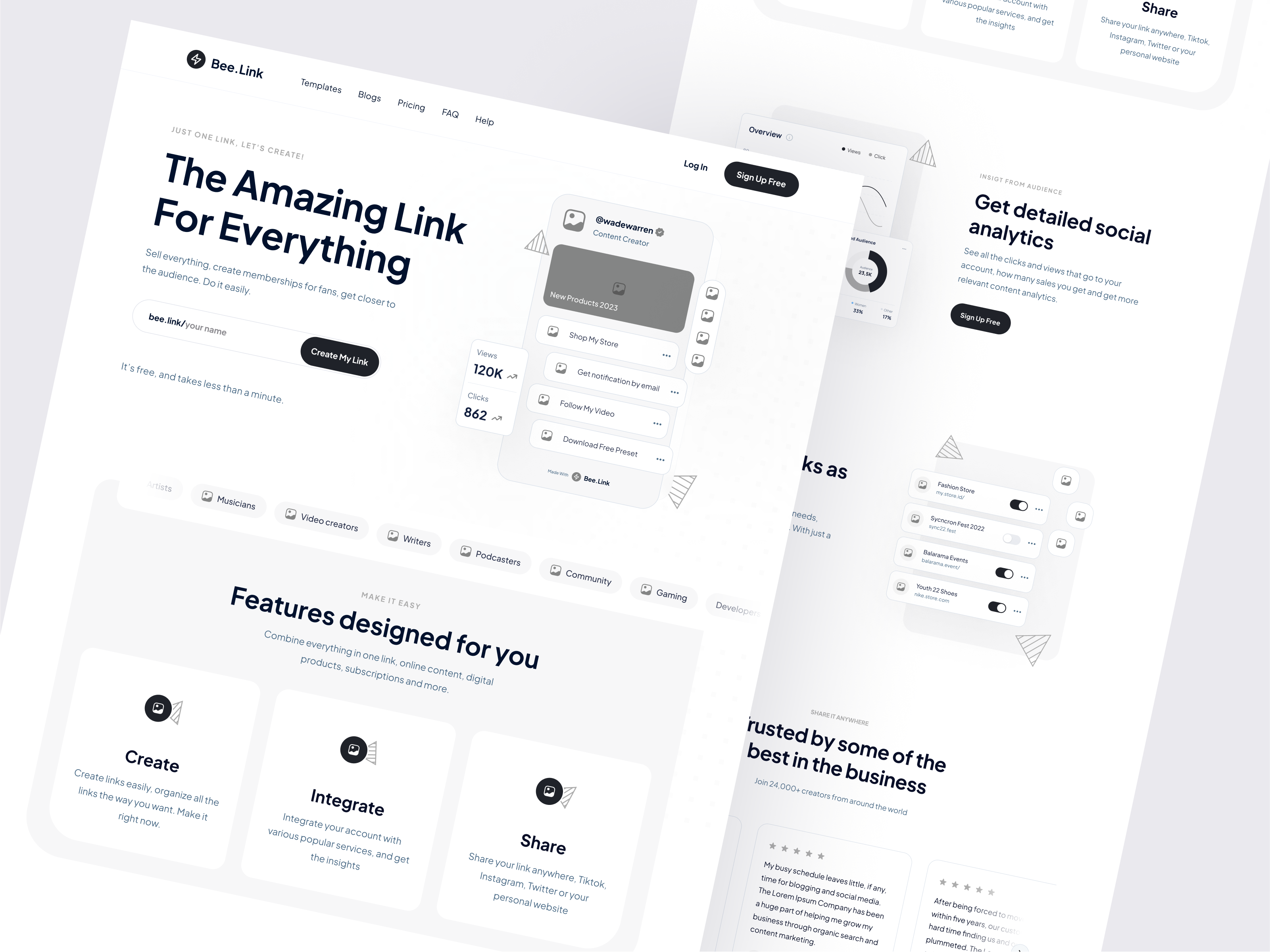 Bee.Link - Landing Page by Jaelani Dipa for Dipa Inhouse on Dribbble