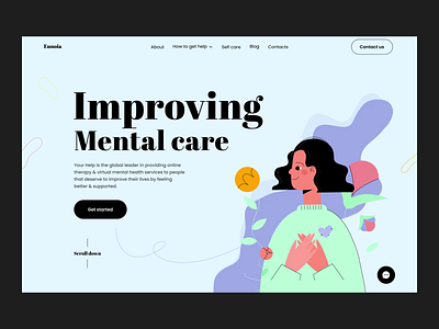 Eunoia home page interaction best website dribbble design interaction mental health mental health web motion top interaction dribbble top motion dribbble top website dribbble ui ui design user interface ux ux design web design web ui web ux website