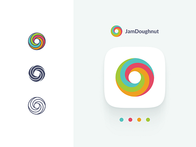 JamDoughnut logo 2d app brand branding clean color coupons creative design dribbble figma fintech illustration illustrator logo offers simple ui vector website