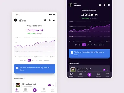 Investments interface - app app finance interface investment mobile ui