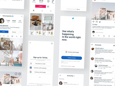 SocialX - Premium Social Media UI Design clean desin dream space material design mobile social social media ui design ux design