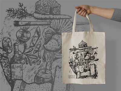 Bag illustration and design for Kanfanar tourist board bag branding croatia design eco illustration