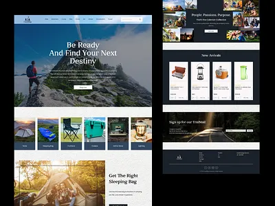 Camping Product Landing Page bitmatestudio branding camp camping camping items camping product design graphic design landing page ui ux web design website