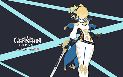 Jean | Genshin Impact | Minimalist Wallpaper Design graphic design illustration minimalist