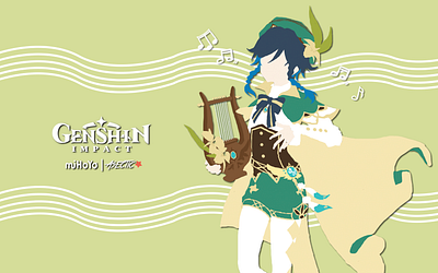 Venti | Genshin Impact | Minimalist Wallpaper Design graphic design illustration minimalist