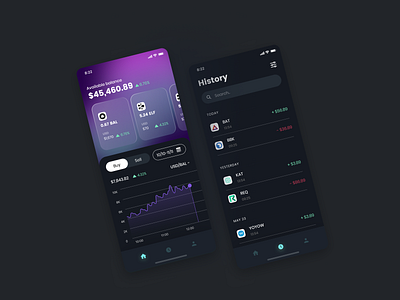 Crypto wallet app crypto design digital finance mobile product tech ui uidesign