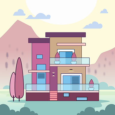 HOUSE Illustration_2 design figma graphics design home design house illustration poster