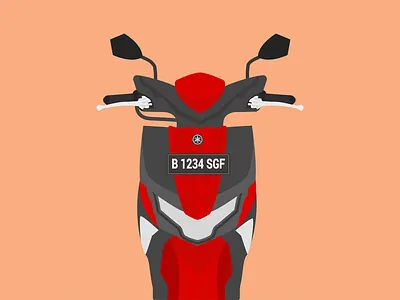 Front Look Soul GT 125 Red design graphic design illustration vector