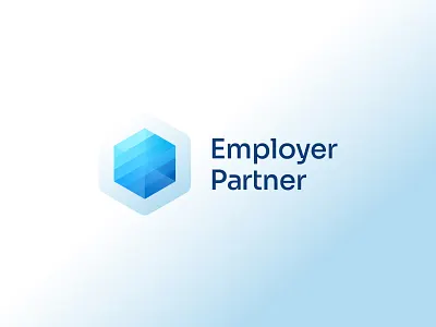 Employer Partner - Logo Design #2 abstract blue brand identity corporate employer geometric hexagon hexagon logo hexagons hr human resources logo logo design management modern partner